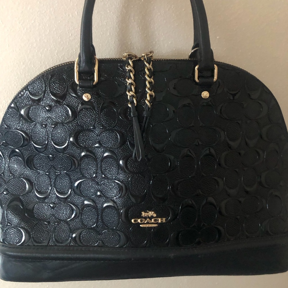 Coach Black Embossed Satchel